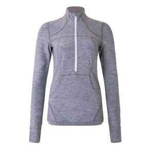 Heathered Grey Define Pullover Slate Half Zip Running Activewear Top Size 6